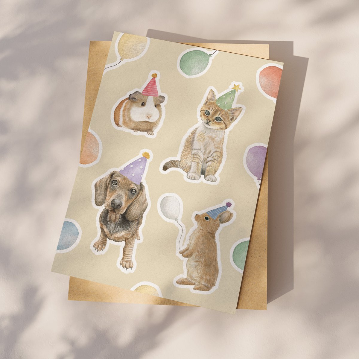 Haustier-Party-Postkarte