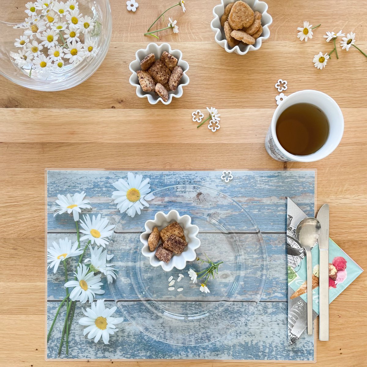 Artipics tovaglietta Waiting for You tovaglietta in plastica lavabile 4 pezzi ciascuno 42 x 30 cm tovagliette casa di campagna tovagliette sottobicchieri cucina sala da pranzo, ospiti, interni, esterni