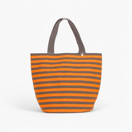 Stribet rund totalpose | Tangerine