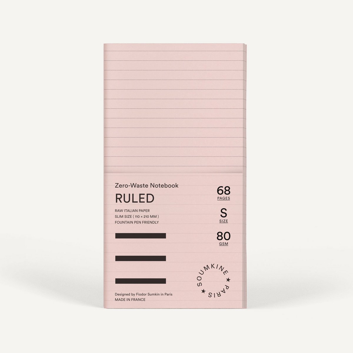 Zero-Waste Notebook. RULED. Slim (regular) size — Rose Color