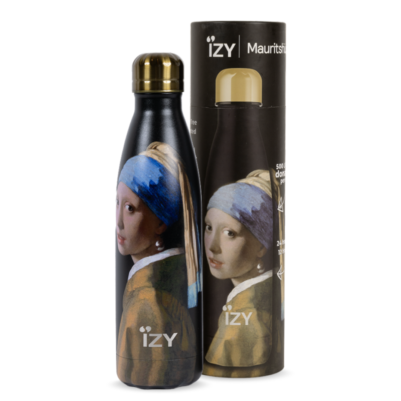 Izy thermos bottle ragazza con orecchino di perle - vermeer da 500 ml bottiglie di acqua isolata