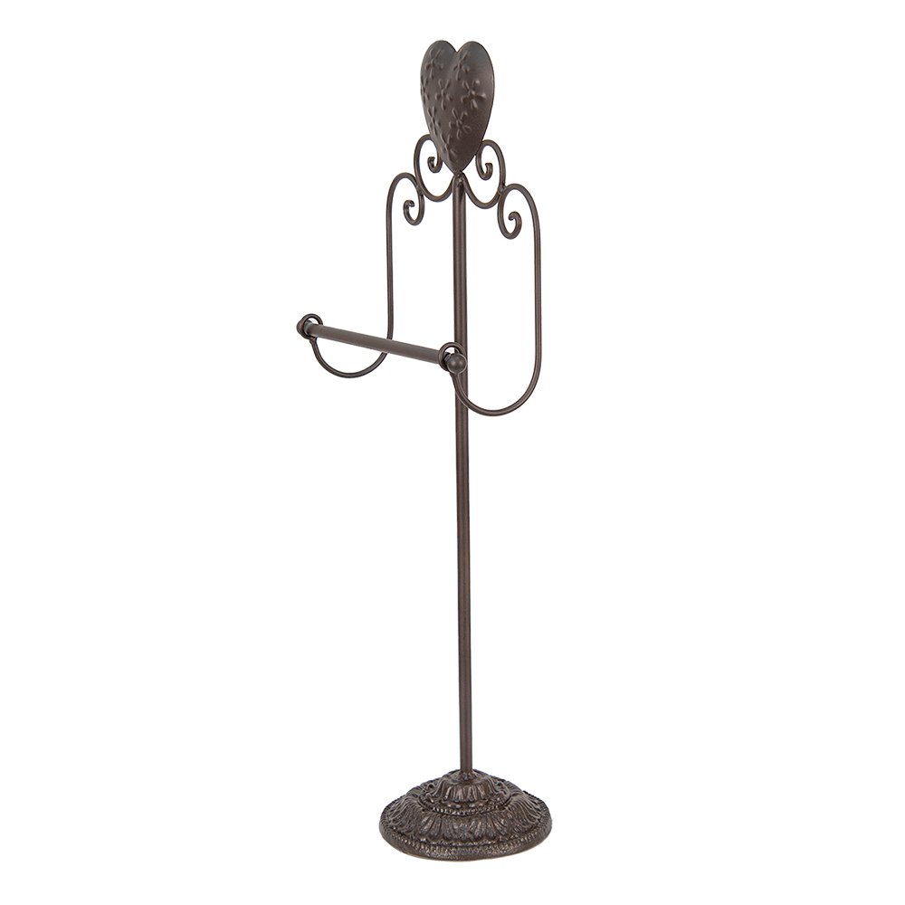 WC Rol Houder 21x14x62 cm Bruin Ijzer Hart Toiletrolhouder