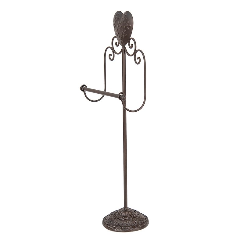 WC Rol Houder 21x14x62 cm Bruin Ijzer Hart Toiletrolhouder