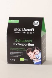 Nutrient-rich superfood blend with extra portion, containing a variety of wholesome ingredients.