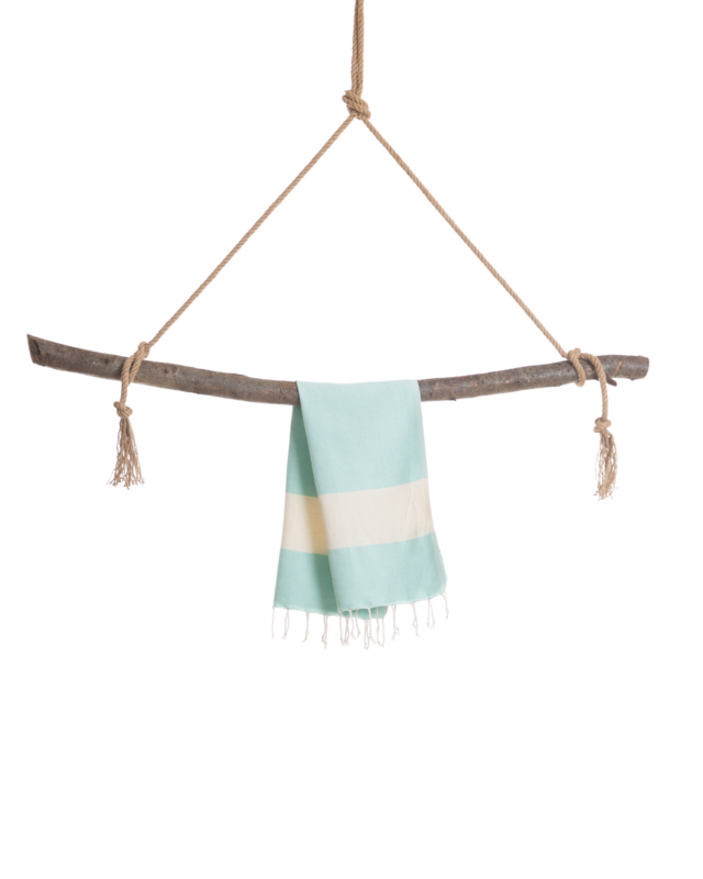 DIAMANT Baumwoll-Reisehandtuch für Haare und Fitnessstudio – leicht und schnell trocknend – Mint – 90 x 45 cm