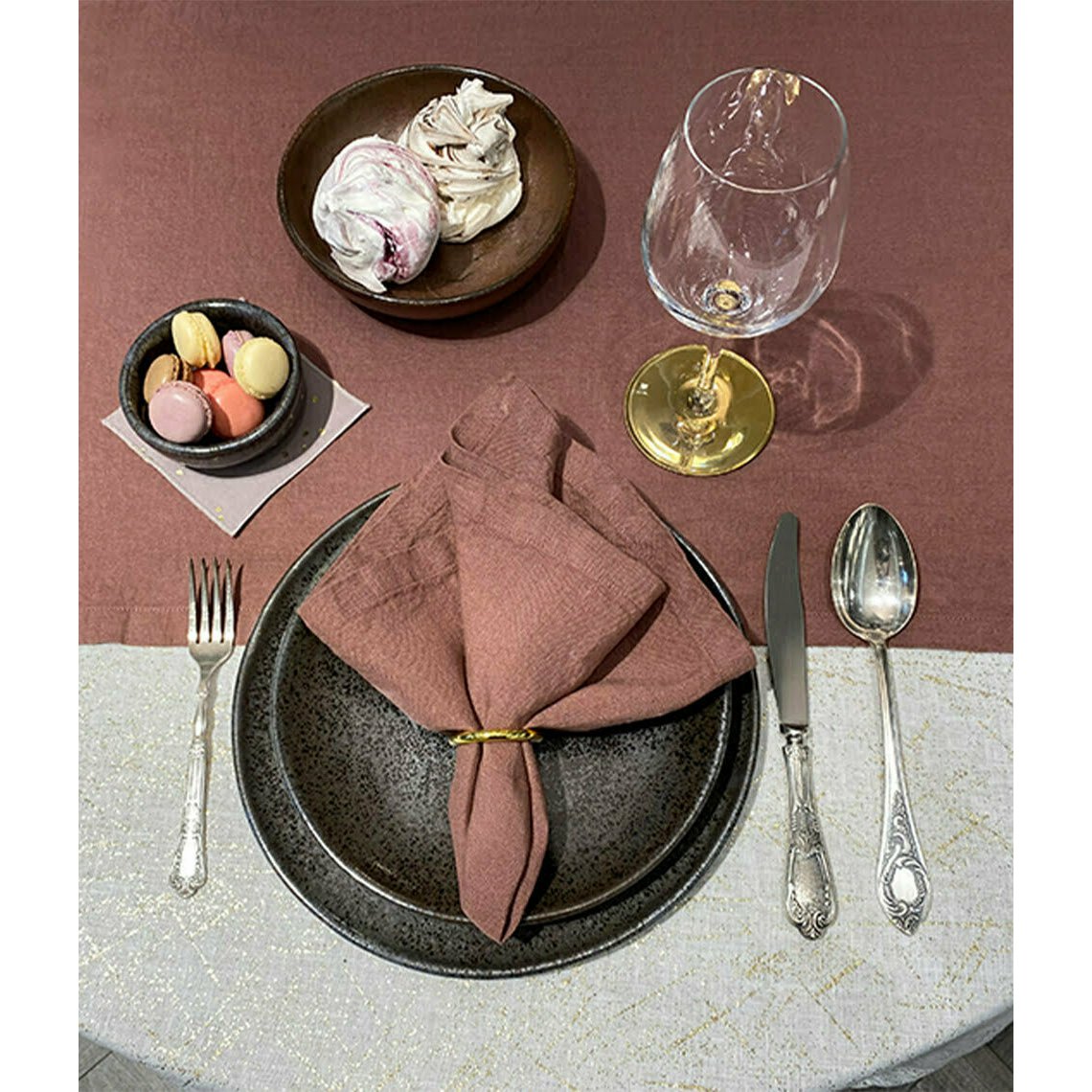 Linen table napkin Clay
