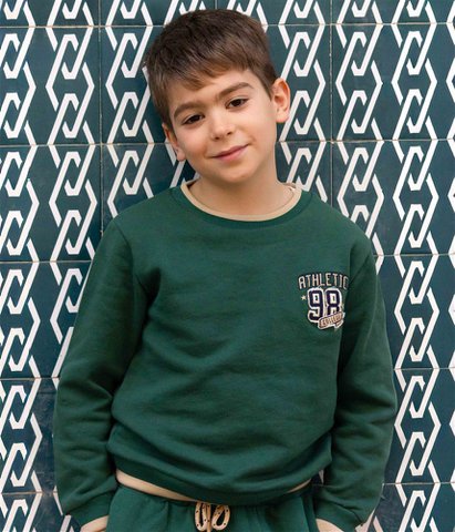 College Green Brushed Fleece Sweatshirt