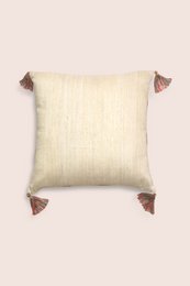 Cushion | Handwoven Dupion Silk Cover Embroidered | 41x41cm