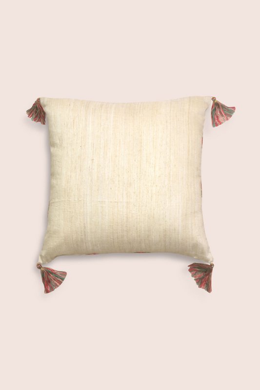 Cushion | Handwoven Dupion Silk Cover Embroidered | 41x41cm
