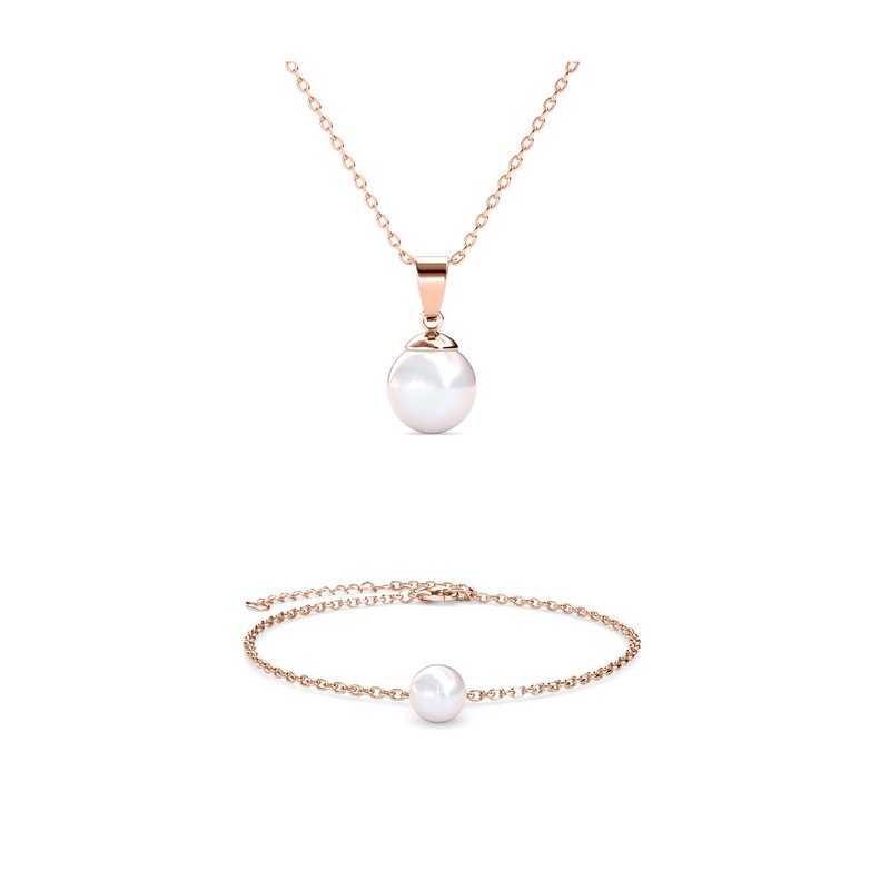Set di perle di cristallo della luna piena - Oro rosa e cristallo