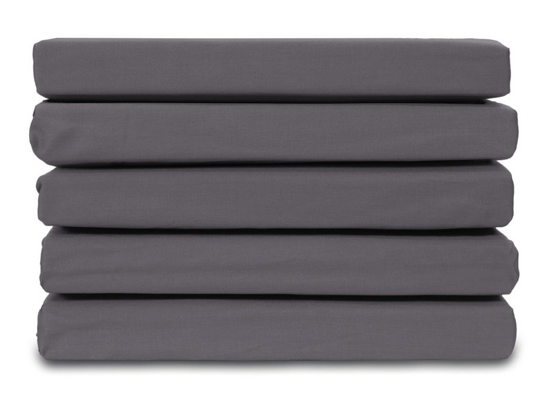 Lenzuolo sotto con angoli in raso di cotone 100% - Antracite