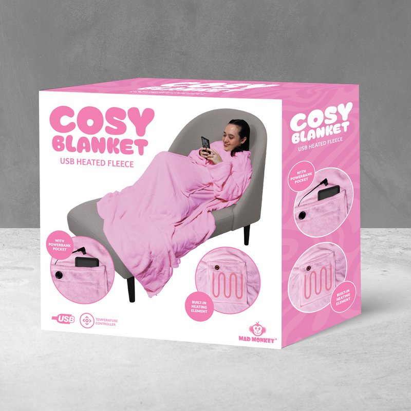 Mad Monkey - Coperta riscaldata Rosa