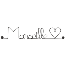 Décoration Murale en Fil de Fer - Ville - "Marseille" - à punaiser - Bijoux de Mur