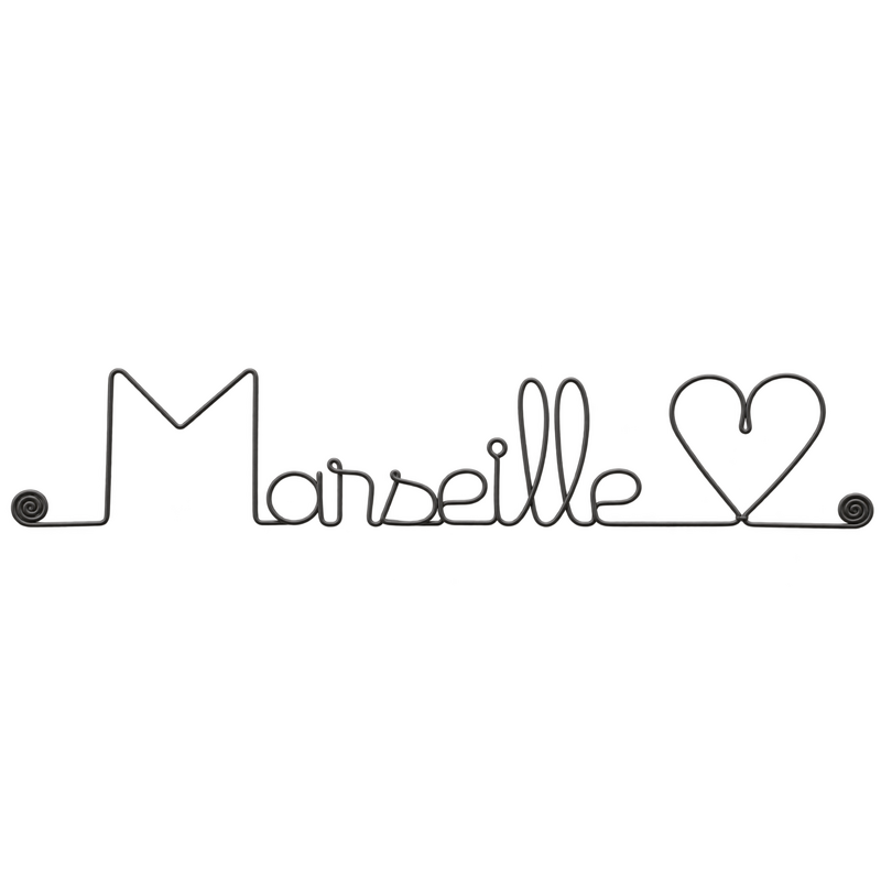 Décoration Murale en Fil de Fer - Ville - "Marseille" - à punaiser - Bijoux de Mur