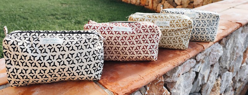 PACK OF 3 UNITS - BLOCK PRINT COTTON CLUTCH DEIA COLLECTION