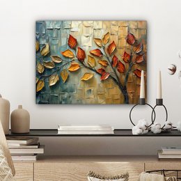 Canvas schilderij  - Wanddecoratie Boom - Abstract - Natuur - Kunst - Muurdecoratie woonkamer - Kamer decoratie modern - Abstracte schilderijen