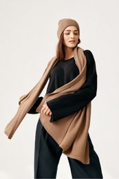 Echarpe PENELOPE - 100% laine mérinos - camel