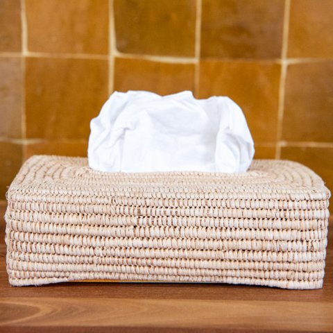 🧺 Handwoven Rectangular Wicker Tissue Box Cover