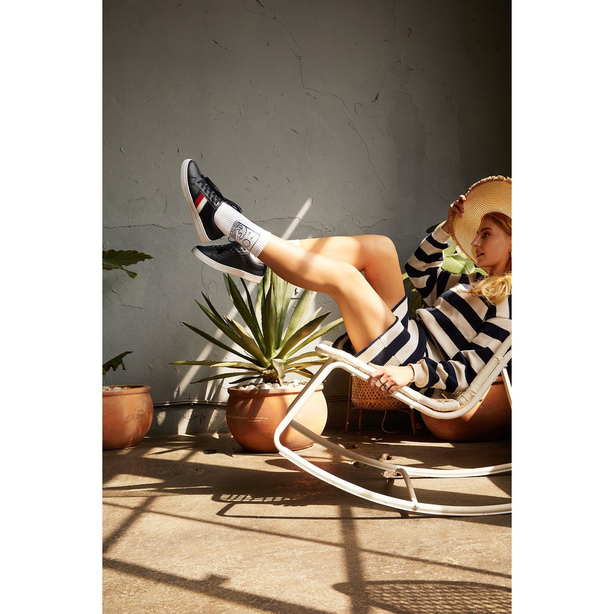 Organic Ocean Socks - White tennis socks with an ocean motif