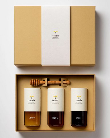 Premium Rauwe Honing Geschenkdoos - 3x320g