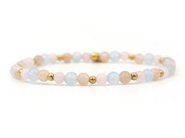 Natuursteen armband fertility, zilver en goud