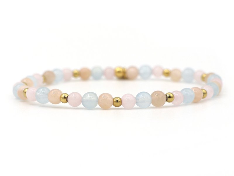 Natuursteen armband fertility, zilver en goud