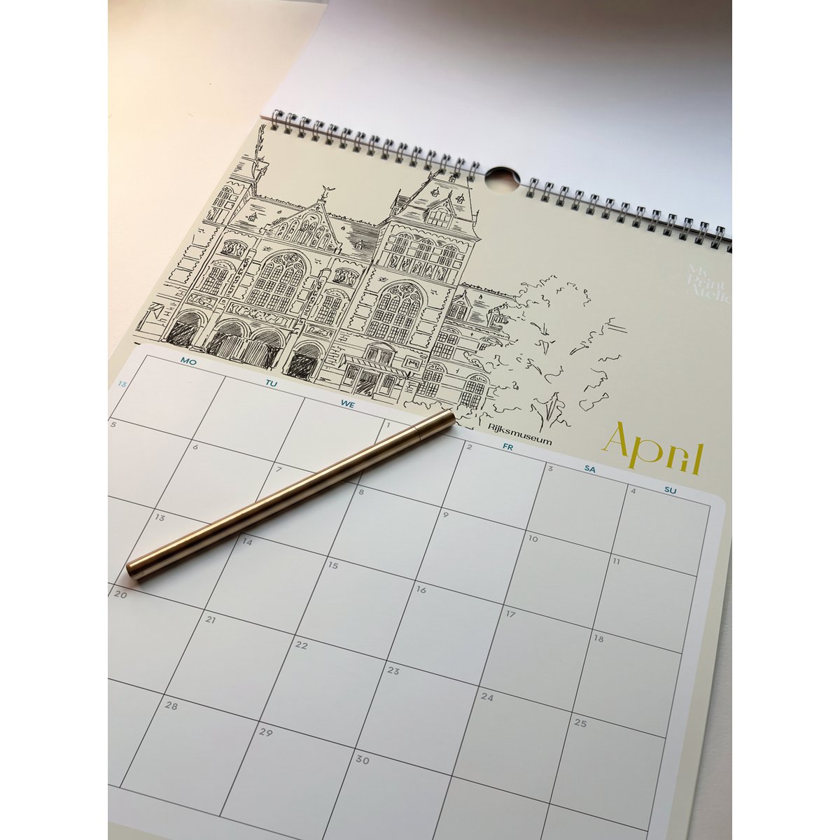 2027 Kalender Amsterdam Ikoner - A3 - Månedskalender, Vægkalender