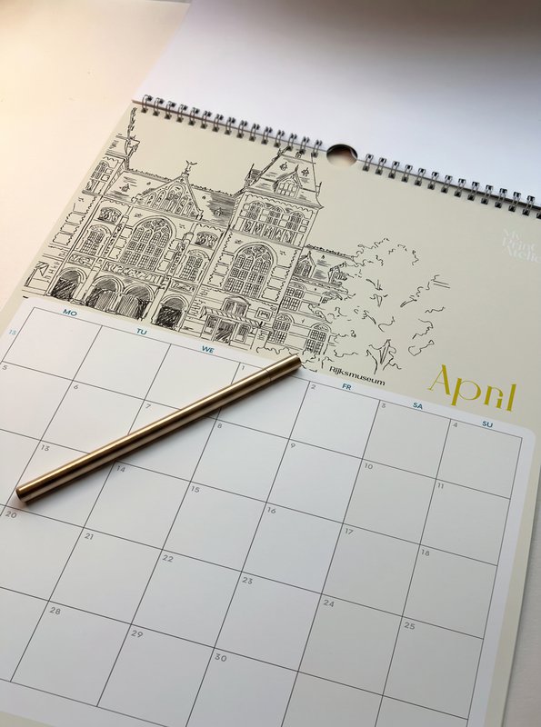 2027 Kalender Amsterdam Ikoner - A3 - Månedskalender, Vægkalender