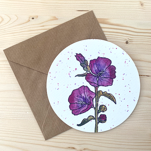 Set of 3 round flower cards