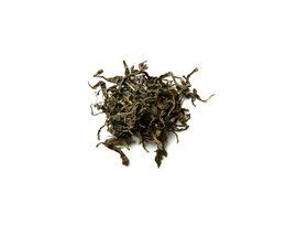 Loose leaf Malawi 23 Taste Steamy tea in a tin container. The tea leaves are dark green and curled, with a rich, earthy aroma.