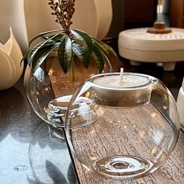 Lysestage og Soliflore - Blæst glas 8 cm diam