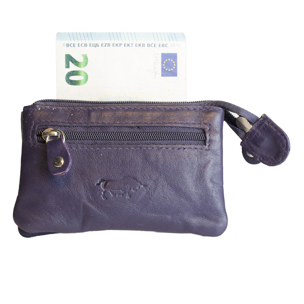 Portachiavi In 11 Colori - Portachiavi In Pelle - Con 2 Tasche Con Cerniera