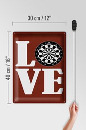 Tin sign saying 30x40cm Love Dart Gift