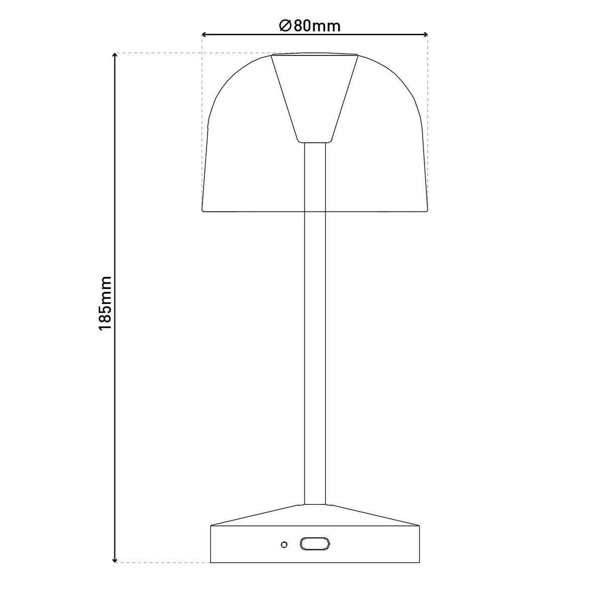 2-er Set LED battery table lamp "Gomba" for outside and inside, made of metal and plastic in Frosted Almond, 18.5 cm high