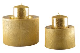 Gold Metal Candle Holder 12,5x12.5x8.5 cm