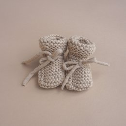 Gebreide Baby Slofjes | Baby Booties | Chunky Baby Booties | Beige