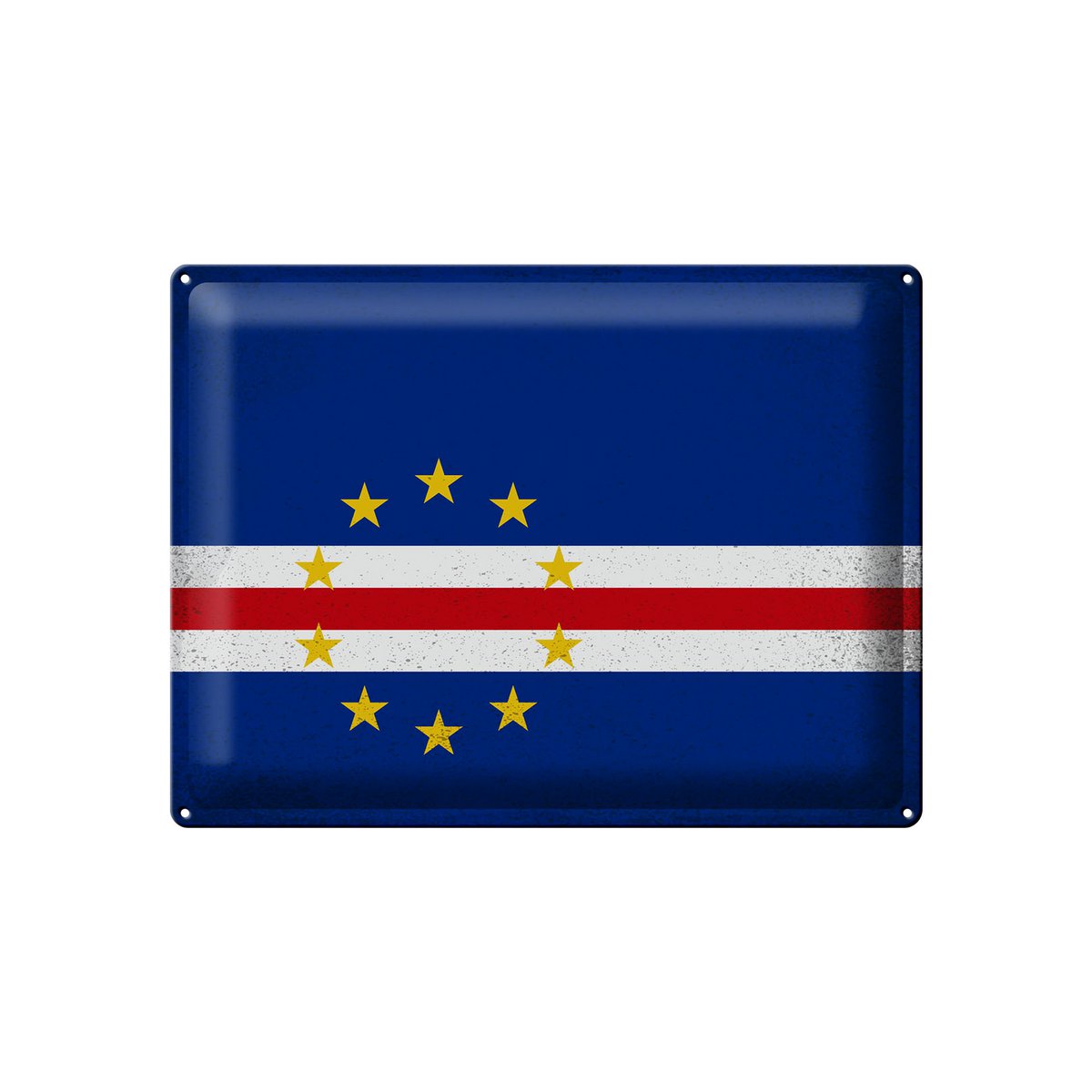 Tin Sign Flag Cape Verde 40x30cm Cape Verde Vintage