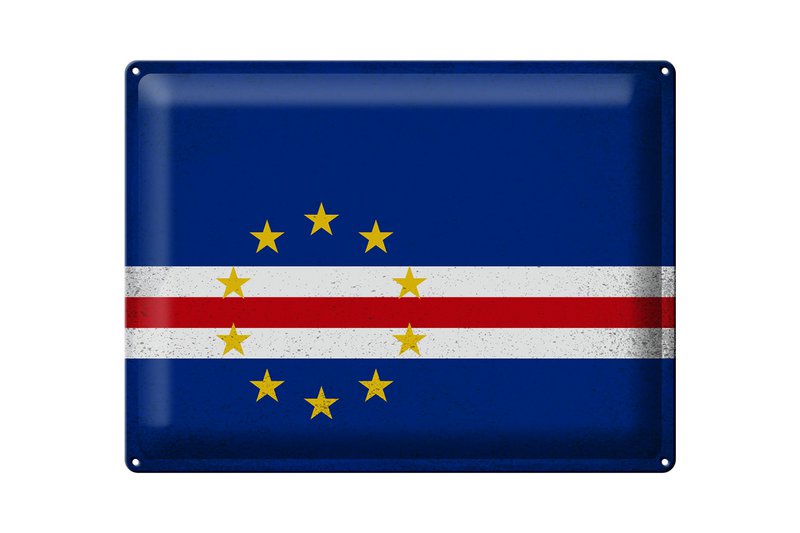 Tin Sign Flag Cape Verde 40x30cm Cape Verde Vintage