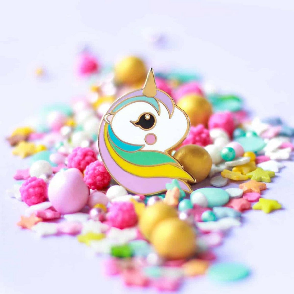 Pin Unicorn regnbue pastel
