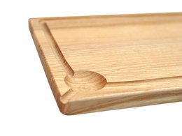 Tabla de cortar de madera de fresno con ranura para jugo