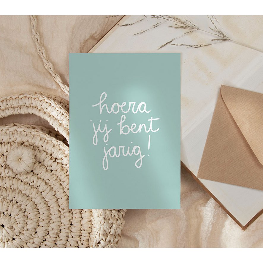 Kaart | Hoera jij bent jarig - Blauw