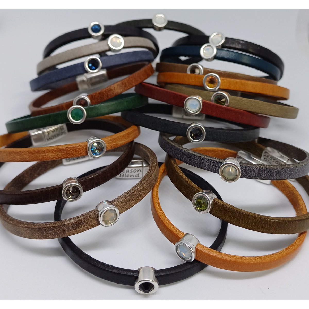 Shorty læderarmbånd antik sølvbelagt