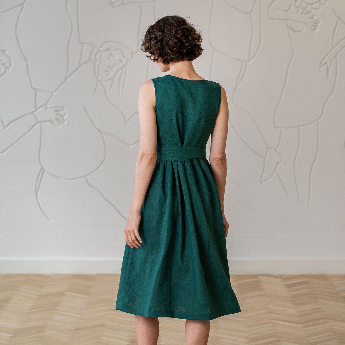 Vestido cruzado de lino Macie