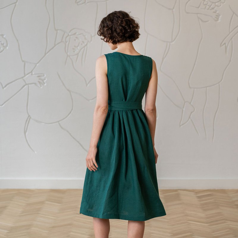Leinen-Wickelkleid Macie