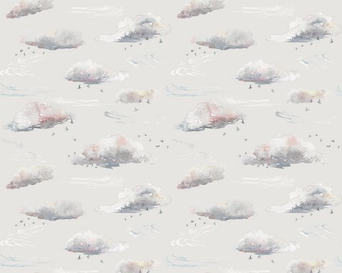 Verträumte Wolken Aquarelltapete