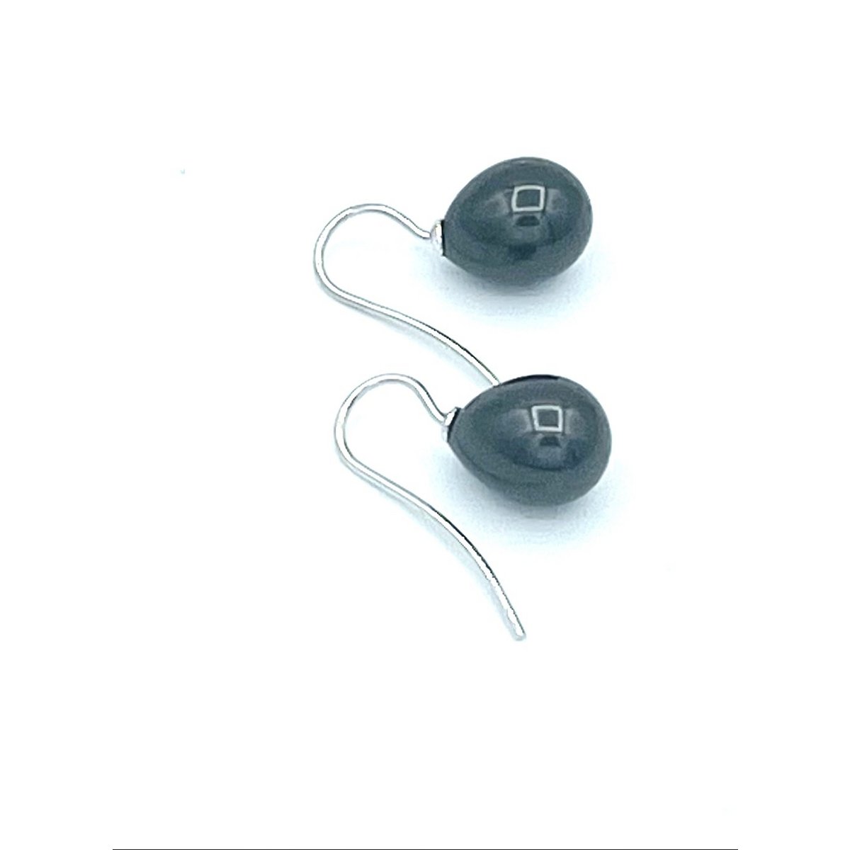 Parel oorbellen klassiek pearl black