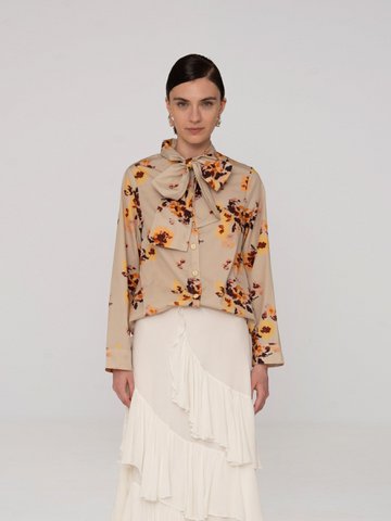 Juliette bloemenprint lintblouse