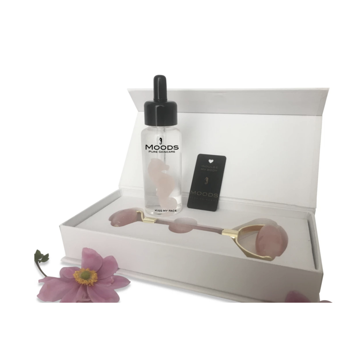 Beauty set Botanical serum and gemstone roller