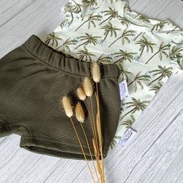 Short Wafeljersey Legergroen