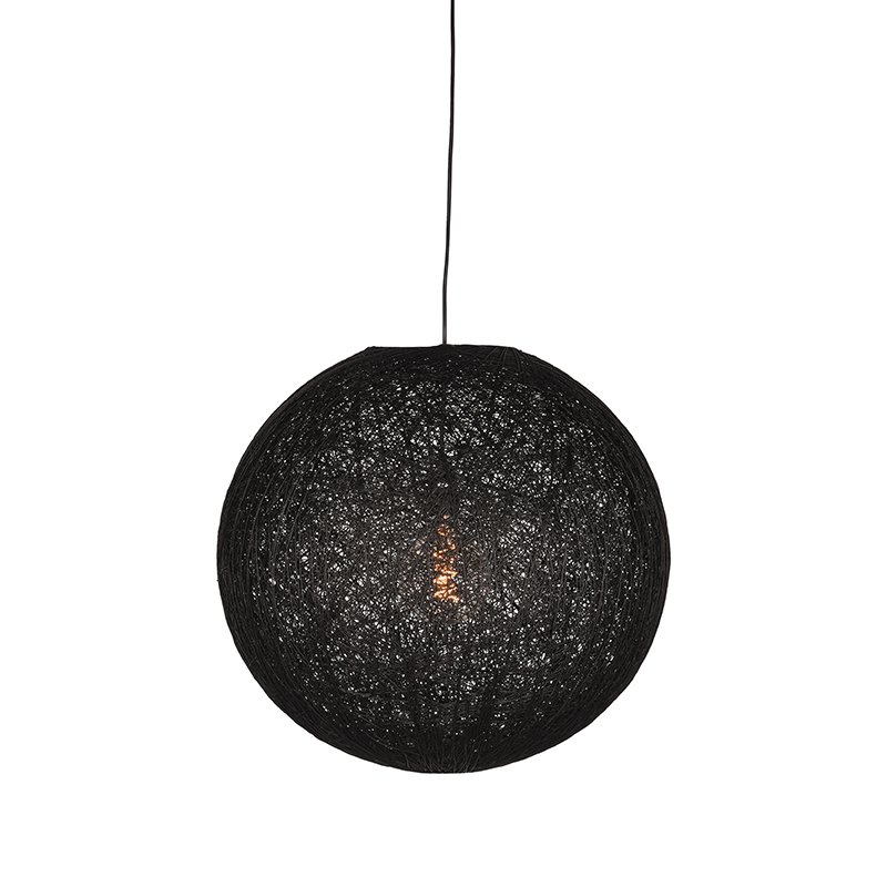 Hazer Twist Pendant Lamp - Black - Linen - M 30 x 30 x 30 cm